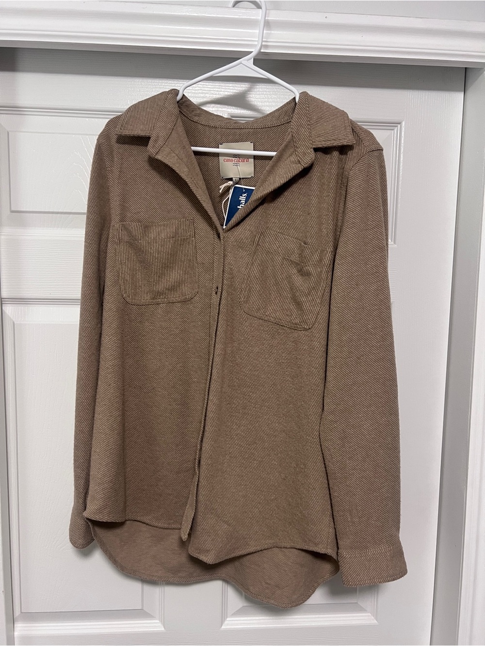 Caslon Relaxed Shirt Jacket in Brown Taupe